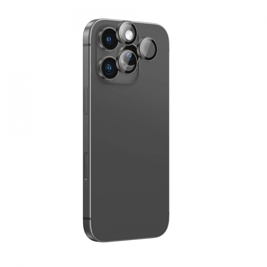 AmazingThing AR Aluminum 3 Lens Glass with Camera Lens Frame for iPhone 16 Pro | 16 Pro Max - Black