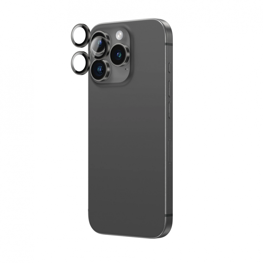 AmazingThing AR алюминиевое стекло с тремя линзами и рамкой для камеры для iPhone 16 Pro | 16 Pro Max - Черный – 3