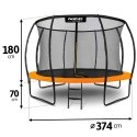 Profiled garden trampoline 12 feet / 374 cm with internal Neo-Sport net Profiled garden trampoline 12 feet / 374 cm with internal Neo-Sport net