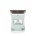 WoodWick Sagewood & Seagrass Mini Jar vaska svece Apaļš Krāsa "Aqua" 1 pcs WoodWick Sagewood & Seagrass Mini Jar vaska svece Apaļš Krāsa "Aqua" 1 pcs