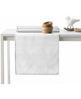 Tablecloth Vesta white pressed modern 115x250+35x250 AmeliaHome