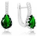 Beneto Silver earrings with green crystal AGU1198 Beneto Silver earrings with green crystal AGU1198
