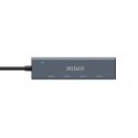 Deltaco UH-738 interfeisa centrmezgls USB 3.2 Gen 1 (3.1 Gen 1) Type-A 5000 Mbit/s Pelēks
