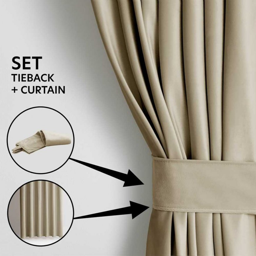 VERHO VELVET beige väri klassinen hopeinen lenkki materiaalityyppi - tekstiili sametti 140x245 AmeliaHome – 3