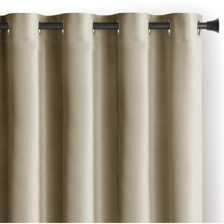 Curtains in VELVET beige color, classic style with silver eyelets, material type - textile velvet 140x245 AmeliaHome – 5
