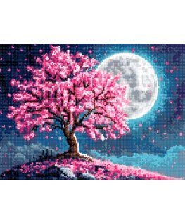 Картина изумрудных алмазов с подрамником Полная луна 30x40 см VA842