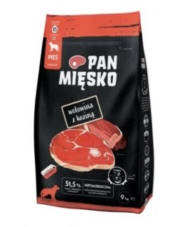 PAN MIĒSKO Liellopa gaļa ar aitām M - sausā suņu barība - 9kg