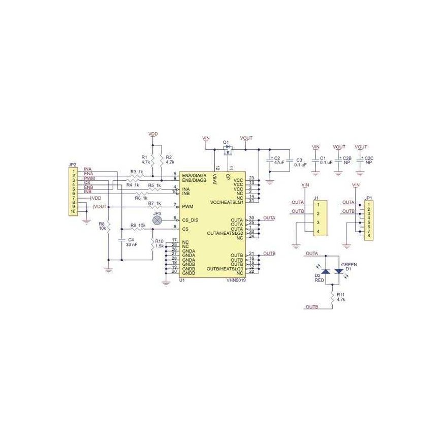 VNH5019, single channel 24V/12A motor driver, Pololu, 1451 – 5