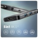 Axagon HMC-5H8K USB 5Gbps hub 2x USB-A USB-C HDMI 8k/30Hz PD 100W kabel USB-C Wired USB 3.2 Gen 1 (3