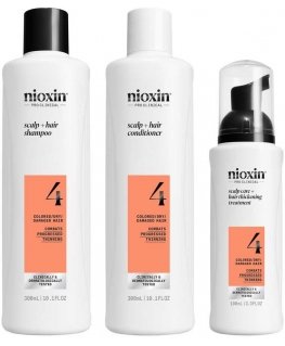 Nioxin Süsteem 4 - Komplekt - Tootmine Kergelt Tugevdatud Värvitud Juustele 3 tk