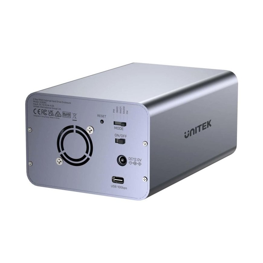 Unitek RAID-kotelo SATA-levylle 2.5''/3.5'' 4 tilaa 40TB USB C 10Gb/s – 2