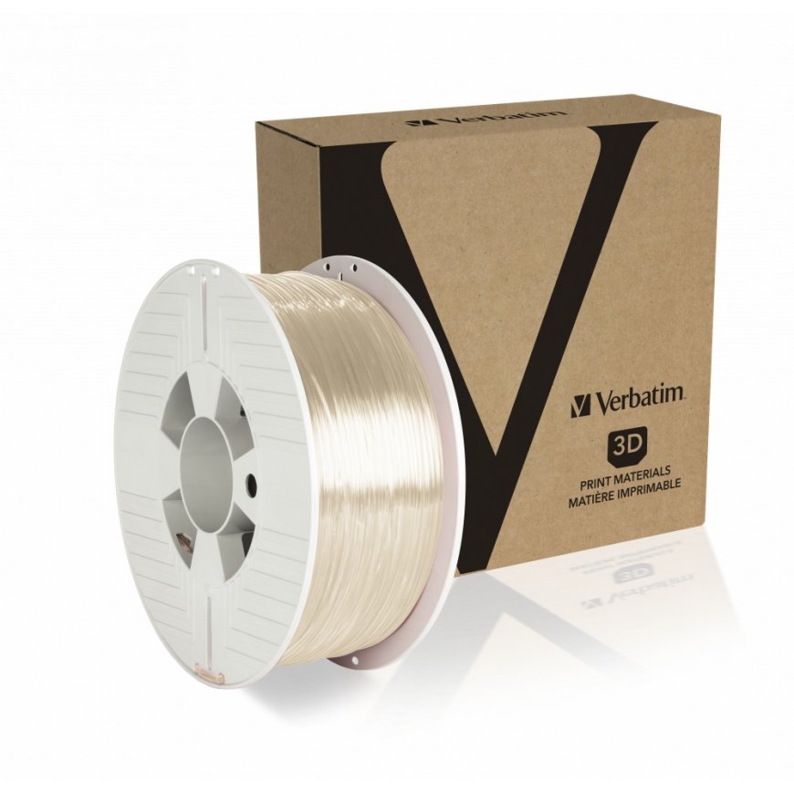 Verbatim 55051 3D printēšanas materiāls Polietilēna tereftalāta glikols (PETG) Caurspīdīgs 1 kg – 2