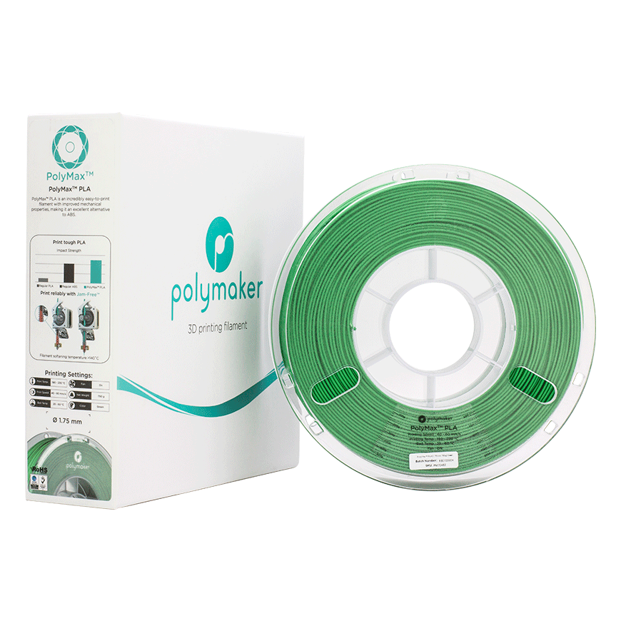 Polymaker PolyMax Tough PLA - 0,75 kg - 1,75 mm - Vihreä – 3