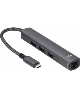 Bluecloud USB-C-USB-A-Hubi ja gigabit ethernet, 3 porttia