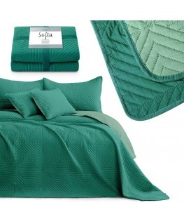Soft blanket in green color, made of simple type material - microfiber textile 240x260 AmeliaHome