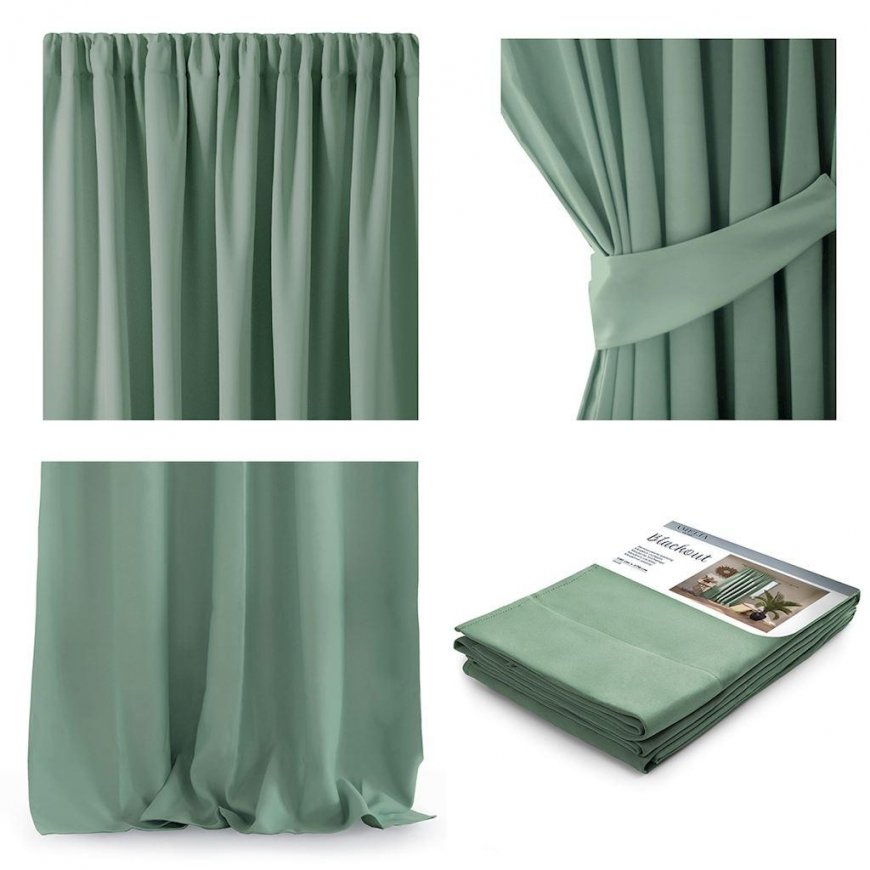 AmeliaHome CURT/AH/BLACKOUT/PLEAT/MINT/140X270/1 gab.