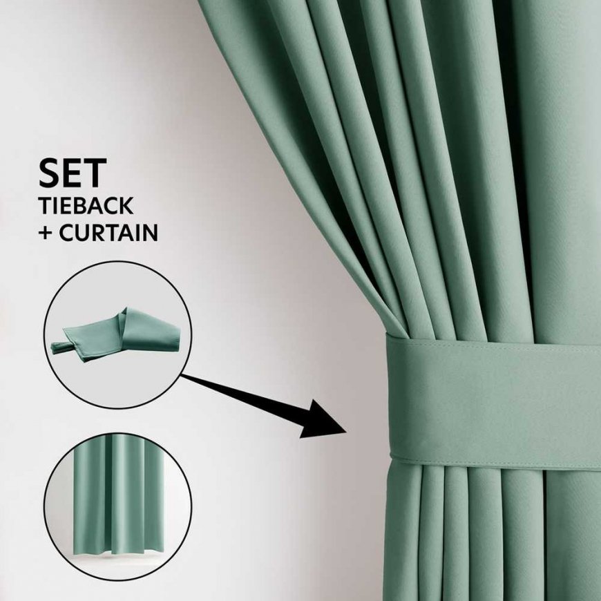 AmeliaHome CURT/AH/BLACKOUT/PLEAT/MINT/140X270/1 pcs. – 5