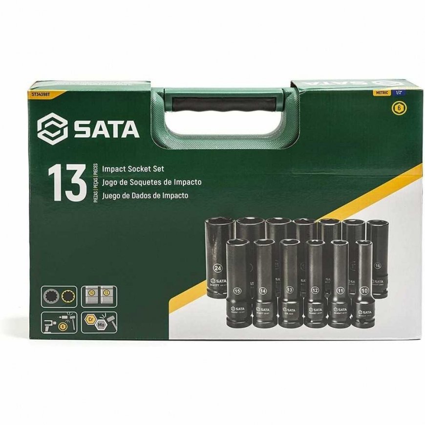 1/2" Impact Socket Set (10-24mm) (13 pcs) SATA – 4
