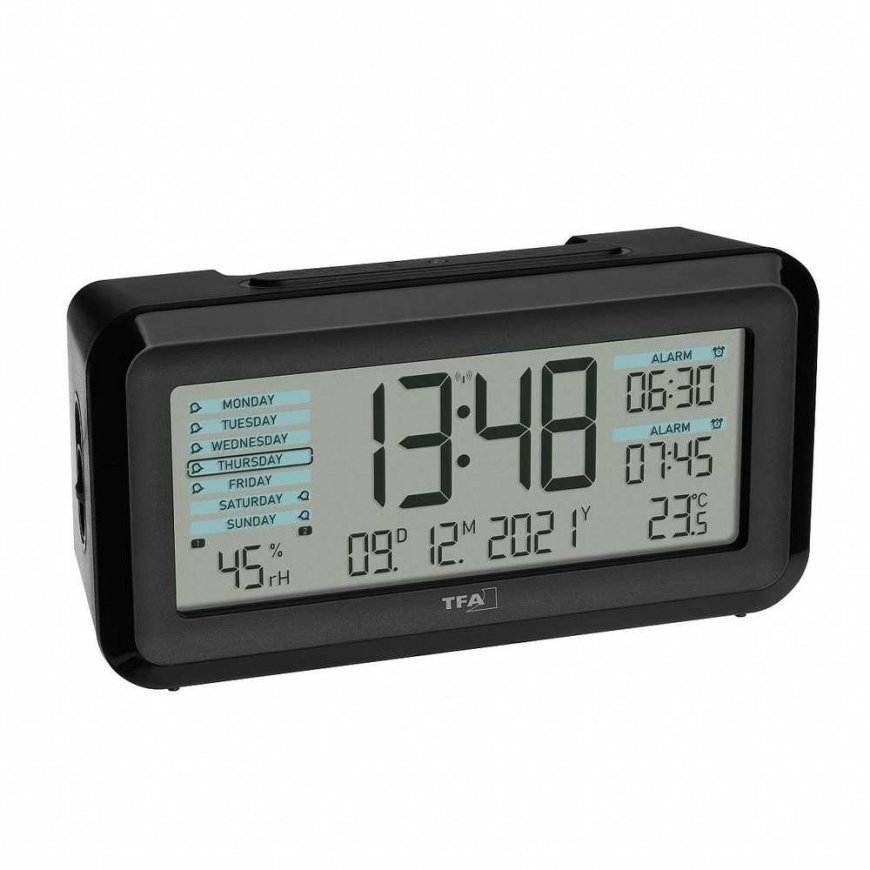 TFA 60.2562.01.GB – Radio-controlled digital alarm clock with automatic lighting BOXX2 – 3