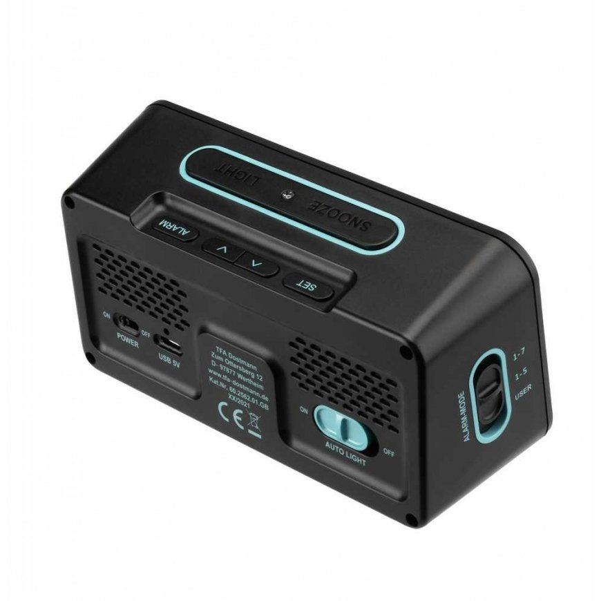TFA 60.2562.01.GB – Raadiolaineid kasutav digitaalne äratuskell automaatse valgustusega BOXX2 – 5