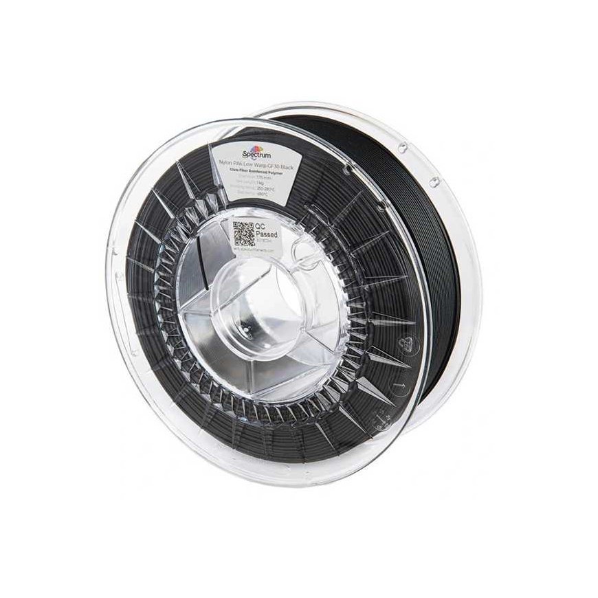 Spectrum 3D siūlas, PA6 Low Warp GF30, 1,75 mm, 1000 g, 80741, juodas