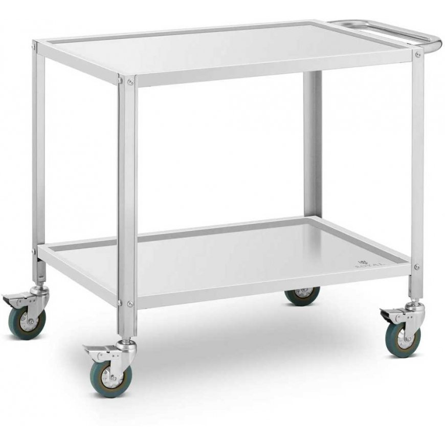 Royal Catering Maitinimo serviravimo vežimėlis 2 lentynos 80 x 57 cm iki 100 kg