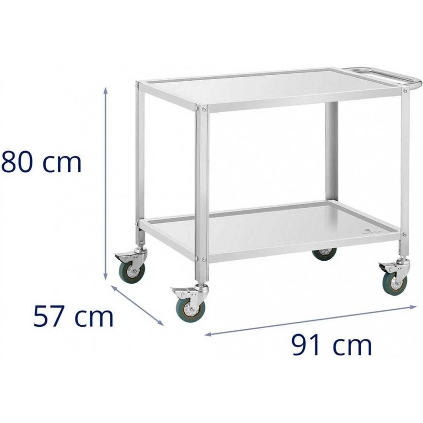 Royal Catering Maitinimise serveerimisratastega vežim 2 riiulit 80 x 57 cm kuni 100 kg – 4