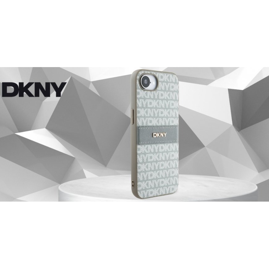 Etui DKNY korduv tekstuurimuster koos toonilise triibuga iPhone'ile