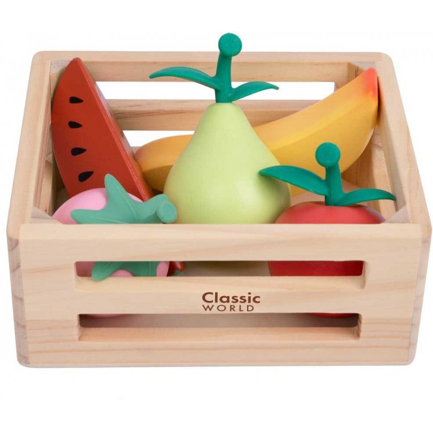 CLASSIC WORLD puidust puuviljade komplekt korvis, 6 tk. – 3