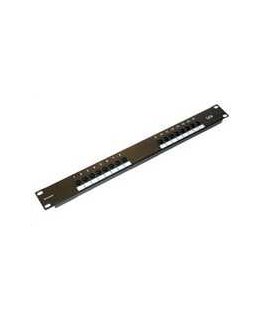 19" patch skydelis XtendLan 16port, UTP, Cat5E, 30 µm, divkāršu termināla bloks, melns