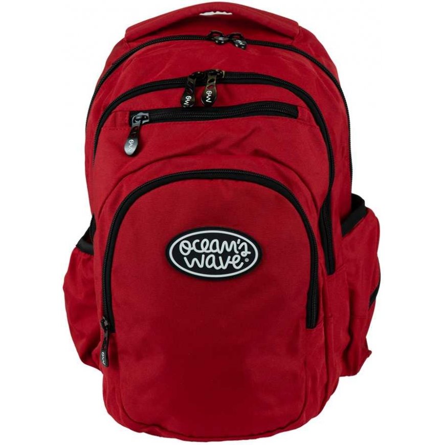 Рюкзак Oceans Wave Kuprinė OCW с молниями, красный 45.5x35x20 см