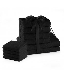 Rätikute komplekt AmeliaHome Amari, 10 tk (2*70x140 + 4*50x100 + 4*30x50), värv: must