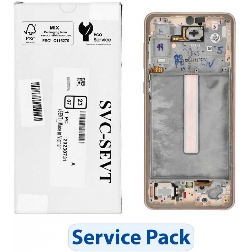 „ServicePack“ LCD näyttö SAMSUNG A33 5G A336B GH82-28143D Kulta