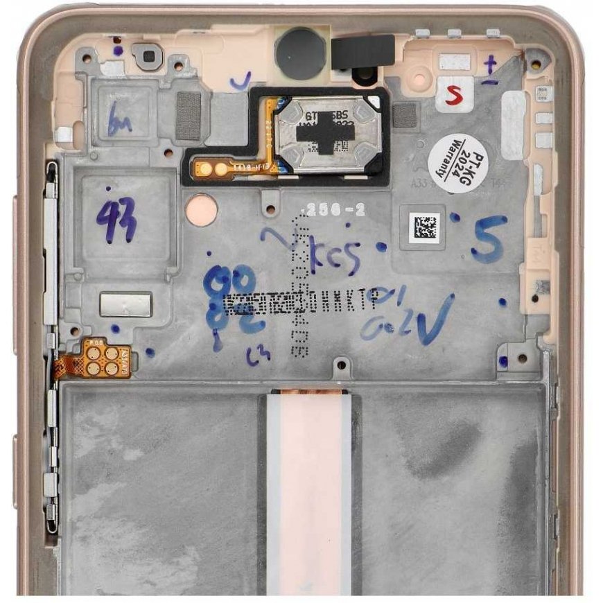 „ServicePack“ LCD ekranas SAMSUNG A33 5G A336B GH82-28143D Auksinis – 5
