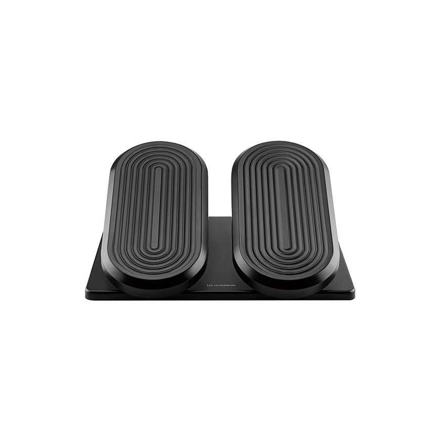 Ergonominen jalkatuki, FOOTPODIUM musta, muovinen, ULTRADESK – 3