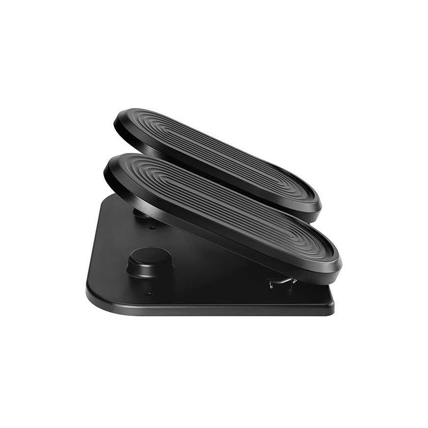 Ergonominen jalkatuki, FOOTPODIUM musta, muovinen, ULTRADESK – 4