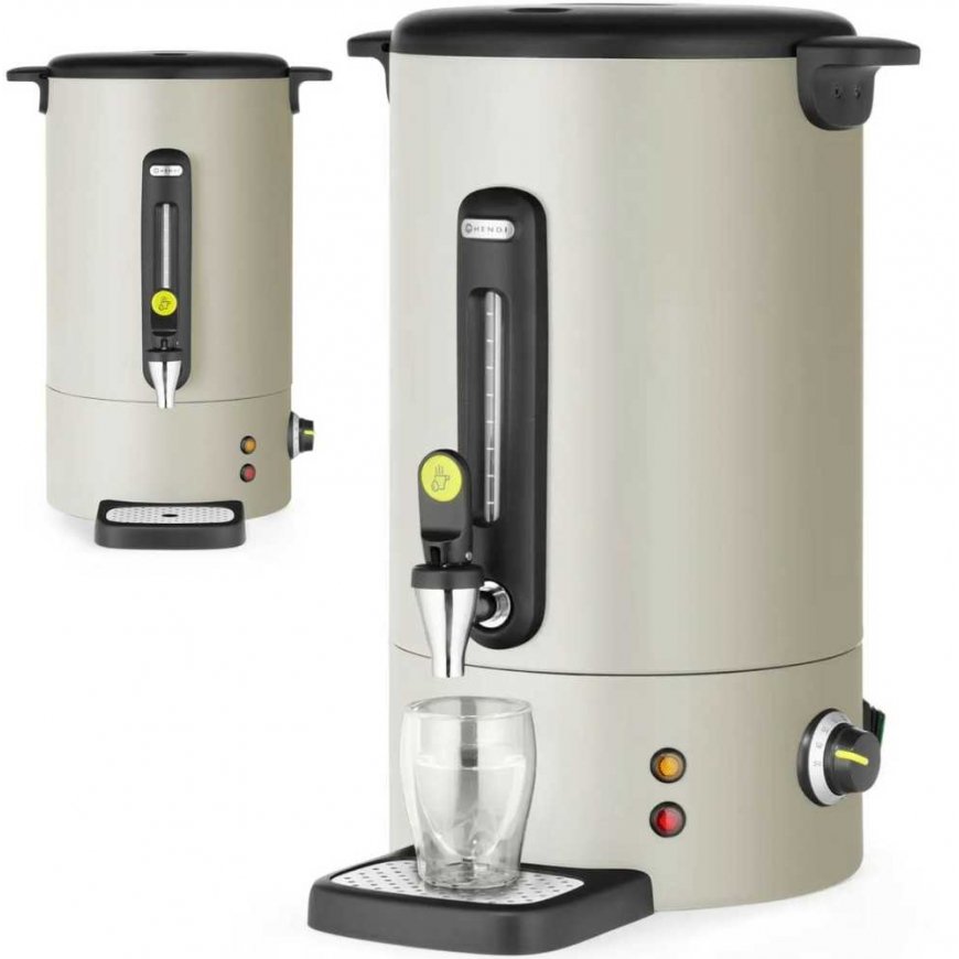 Hendi Hot wine water boiler with tap, drip collection tray, 16 l, 1650 W - light gray