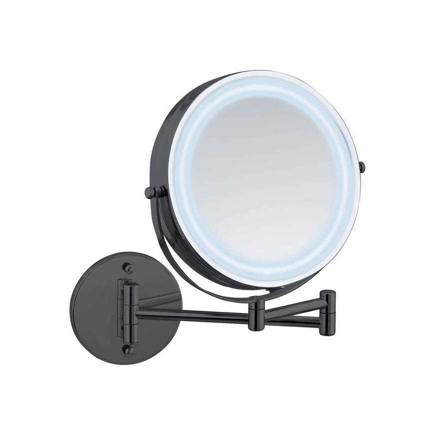 Wenko LUMI wall-mounted LED cosmetic mirror, installation without drilling