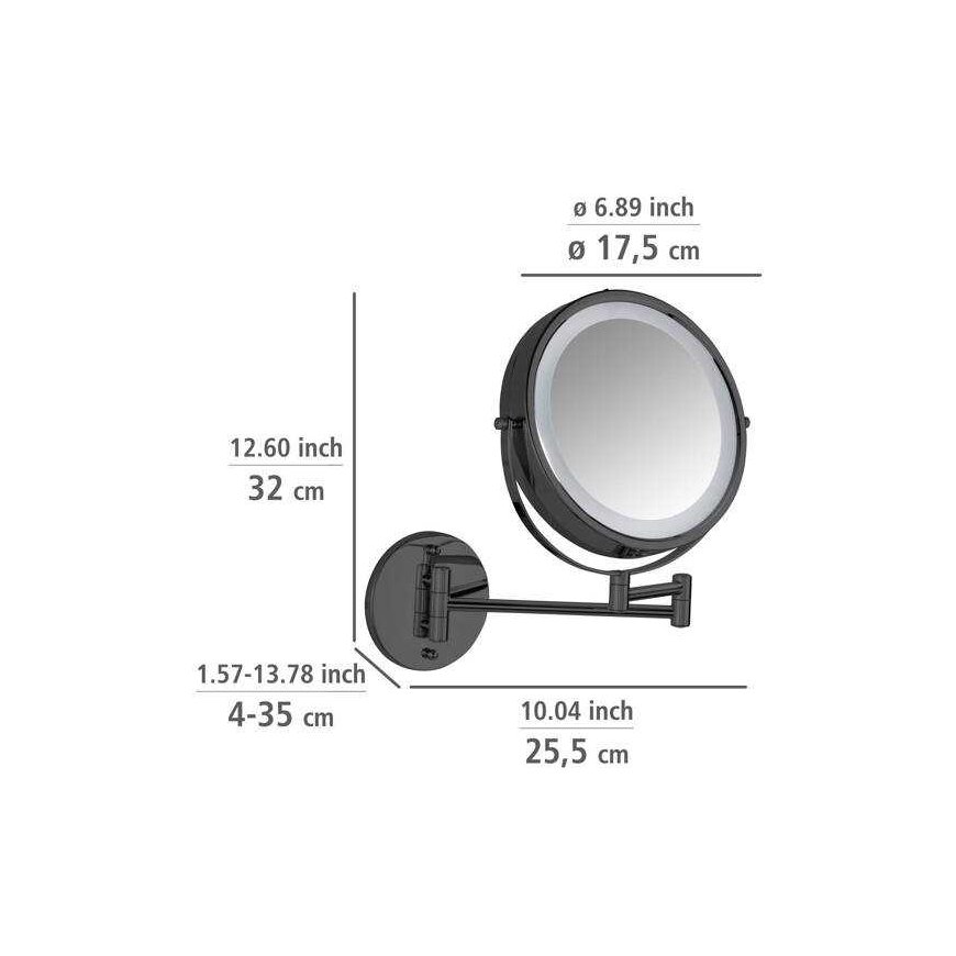 Wenko LUMI sieninis LED kosmetinis veidrodis, montavimas be gręžimo – 3
