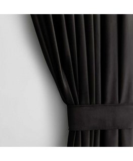 AmeliaHome Curtains VELVET color black style classic silver eyelets material type - textile velvet 140x245 AmeliaHome