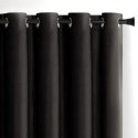 AmeliaHome Aizkari VELVET melnā krāsā klasiskā stila sudraba cilpiņas auduma veids - tekstils aksoms 140x245 AmeliaMājas