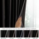 AmeliaHome Aizkari VELVET melnā krāsā klasiskā stila sudraba cilpiņas auduma veids - tekstils aksoms 140x245 AmeliaMājas