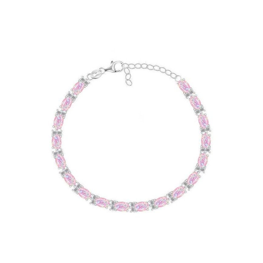 Brilio Silver Shiny silver bracelet with synthetic opals BRC140WP