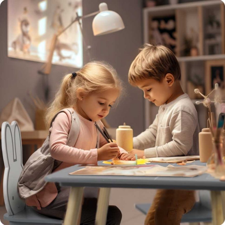 Table with two chairs for kids, Ricokids RC-847 Bunny – 3