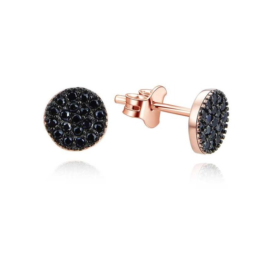 Beneto Magic bronze silver earrings with zirconia AGUP2246-ROSE