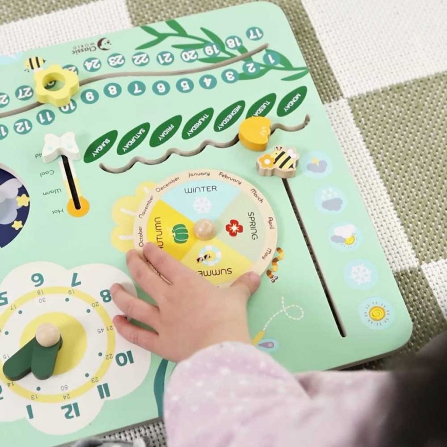 CLASSIC WORLD puidust manipuleerimisplaat "Minu esimene kalender" laste kell – 3