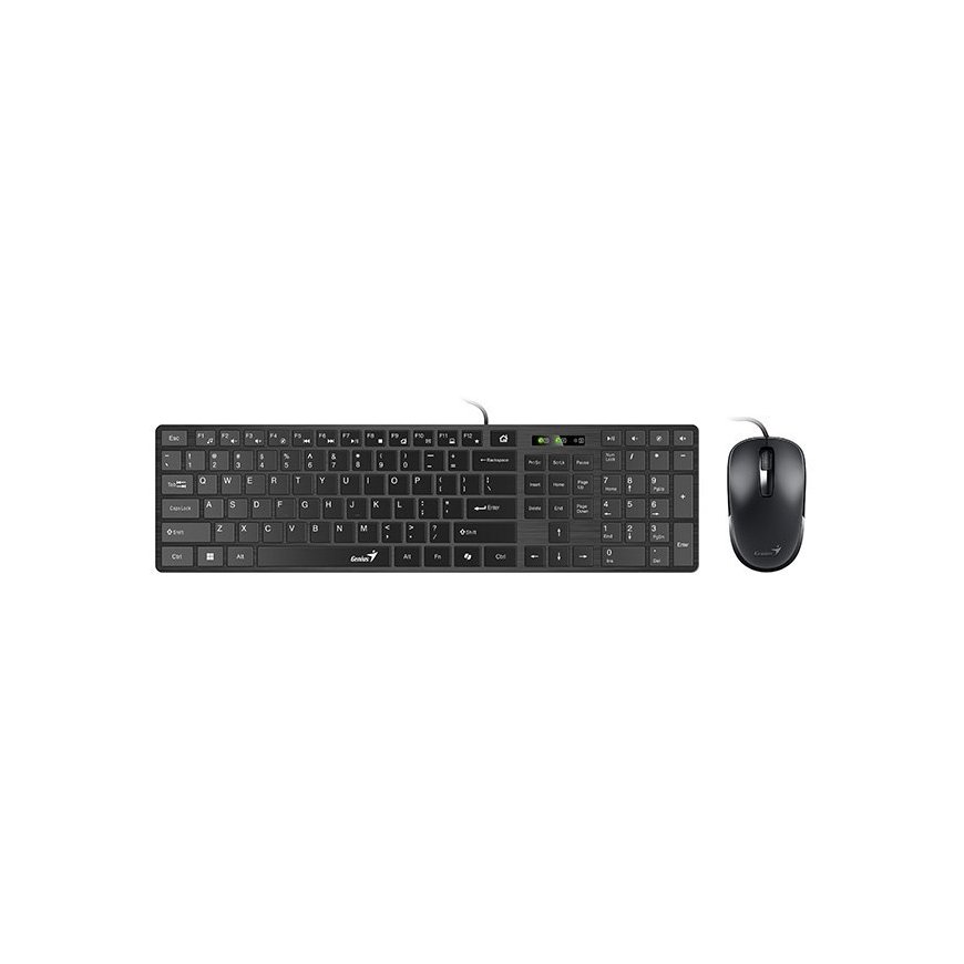 Genius SlimStar C126 COPILOT, keyboard set with optical mouse, CZ/SK, wired (USB), black, low profile – 2