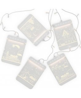 AmeliaHome LEDPL/AH/CHRISTMASCITY/RECT/SET/5PCS