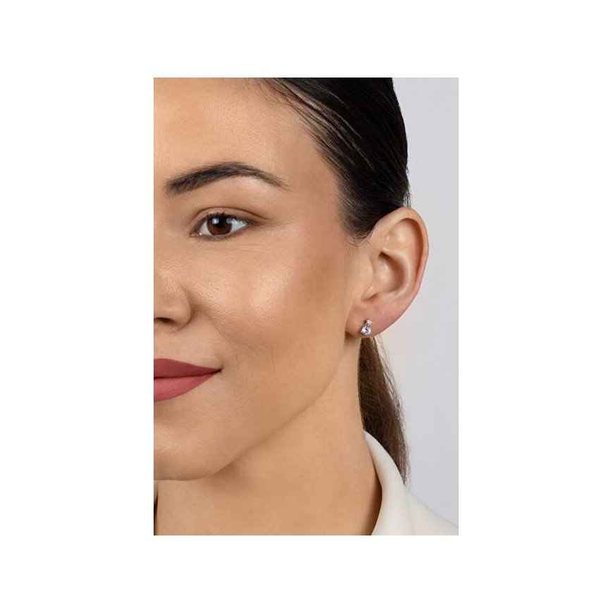 Brilio Silver Minimalist Silver Earrings with Zirconia EA1175W