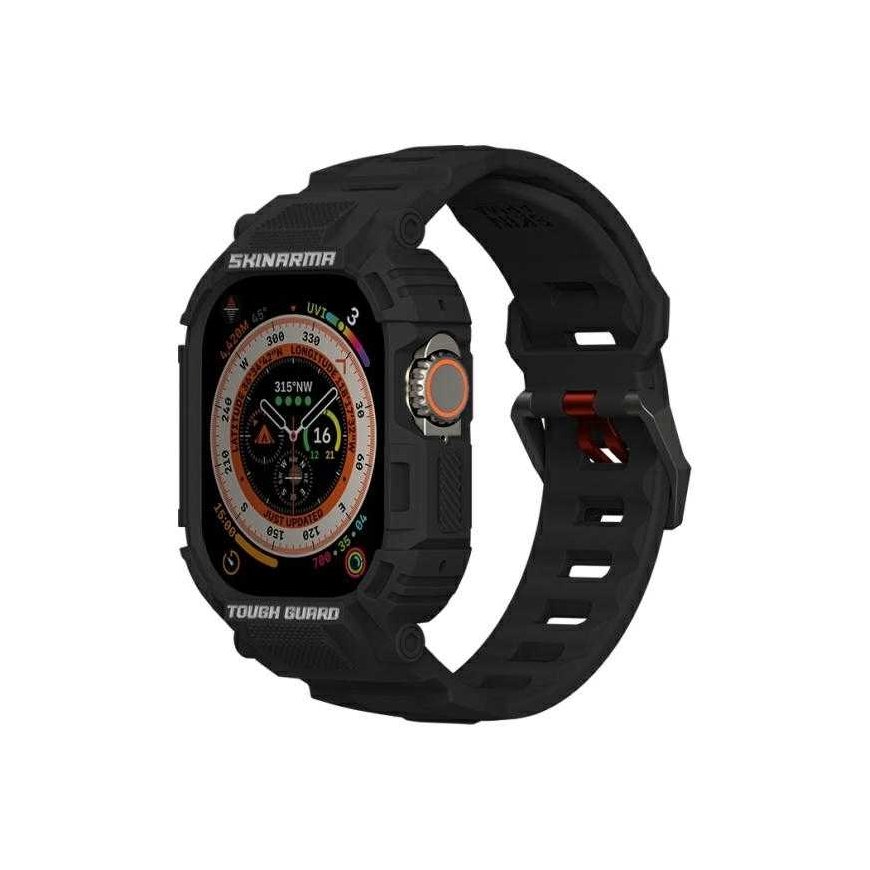 Браслет Skinarma + чехол Mecha 2в1 для Apple Watch 49мм черного цвета